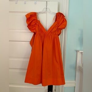 NWT Day + Moon Orange Ruffle Dress Size Small